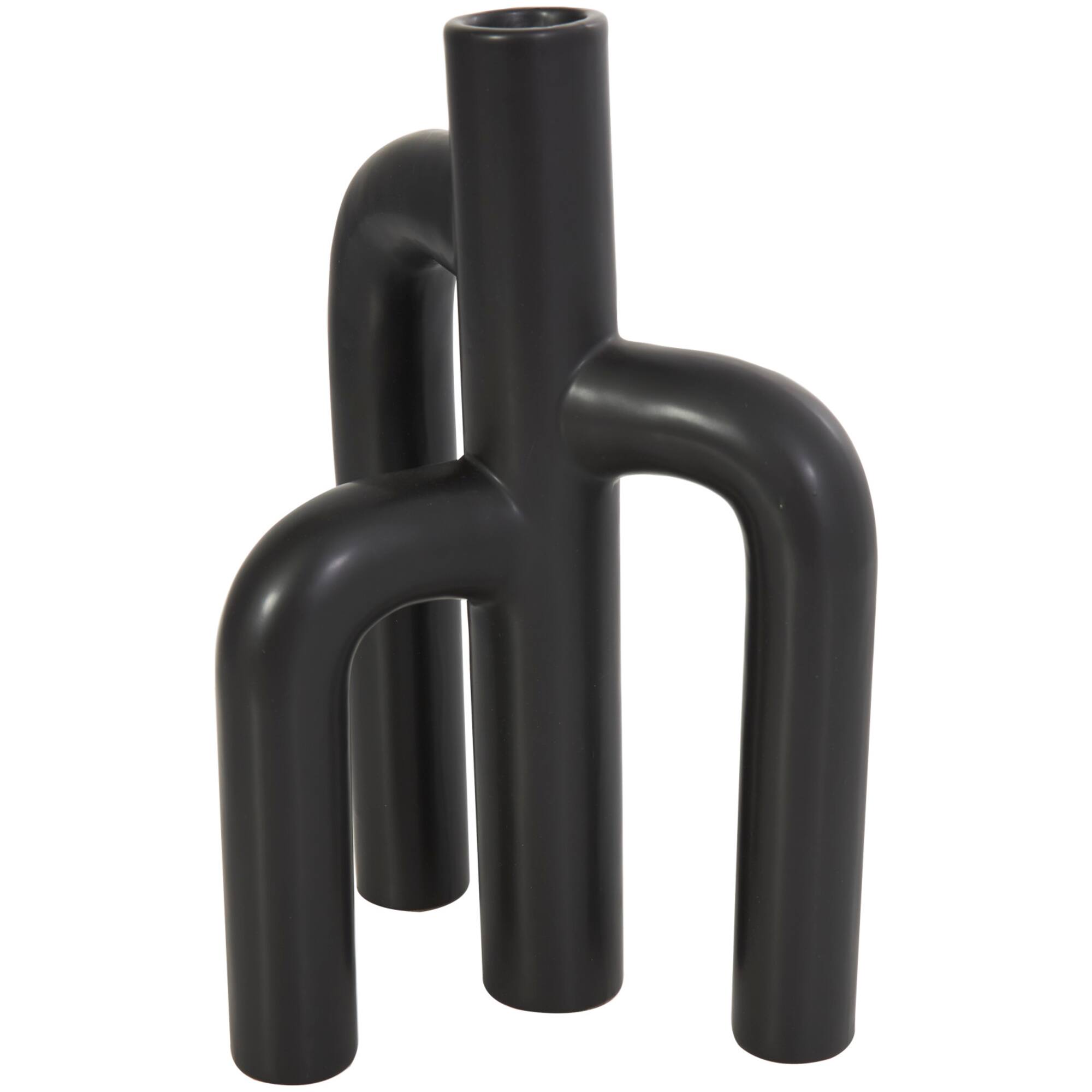 CosmoLiving by Cosmopolitan 10" Black & White Ceramic Abstract 3-Arch Vase Set